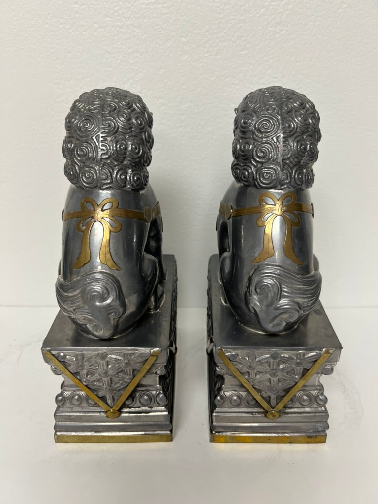 (26167) Pair of Vintage Metal Foo Dogs