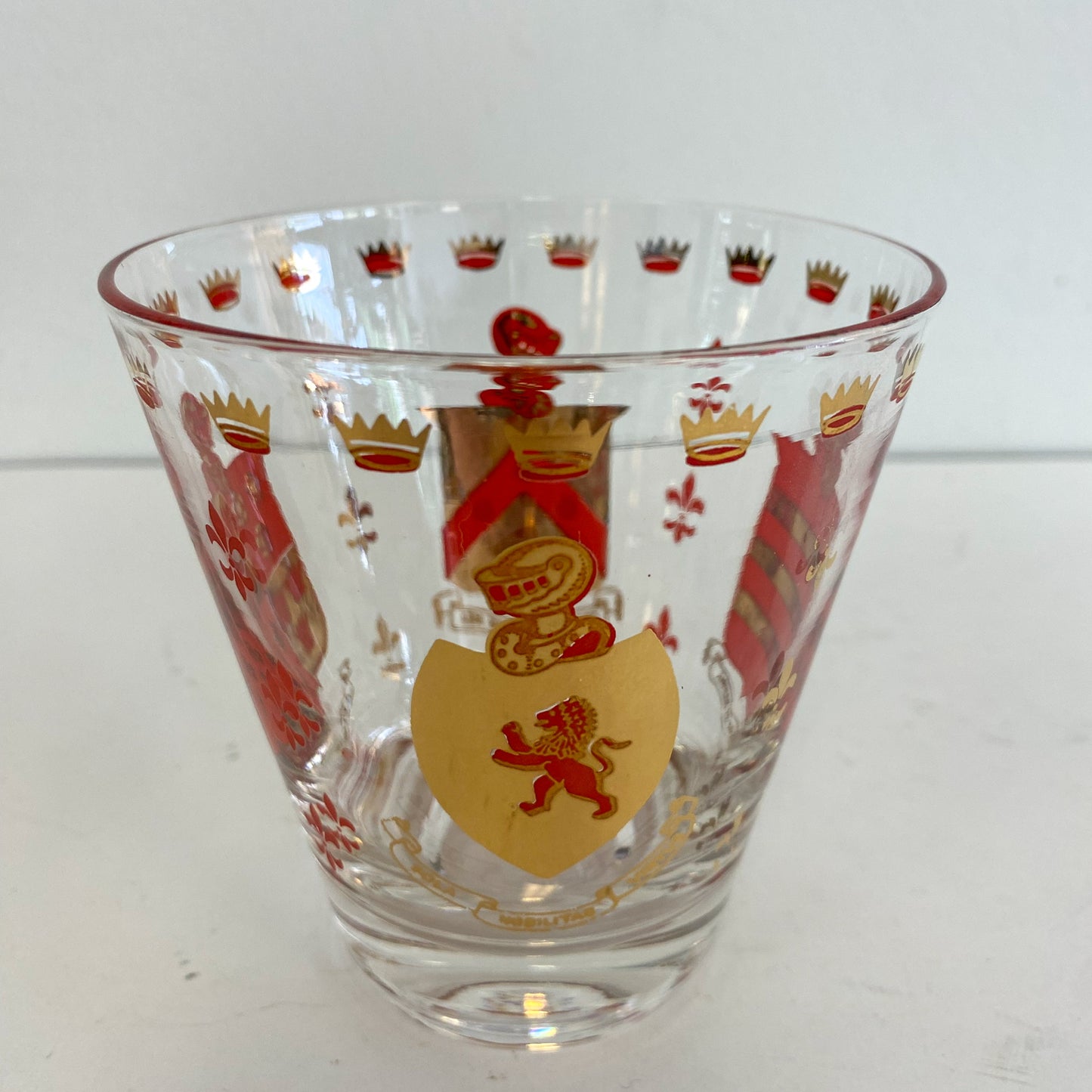 (22202) Set of Six Coat of Arms Rocks Glasses with Knights and Coats of Arms