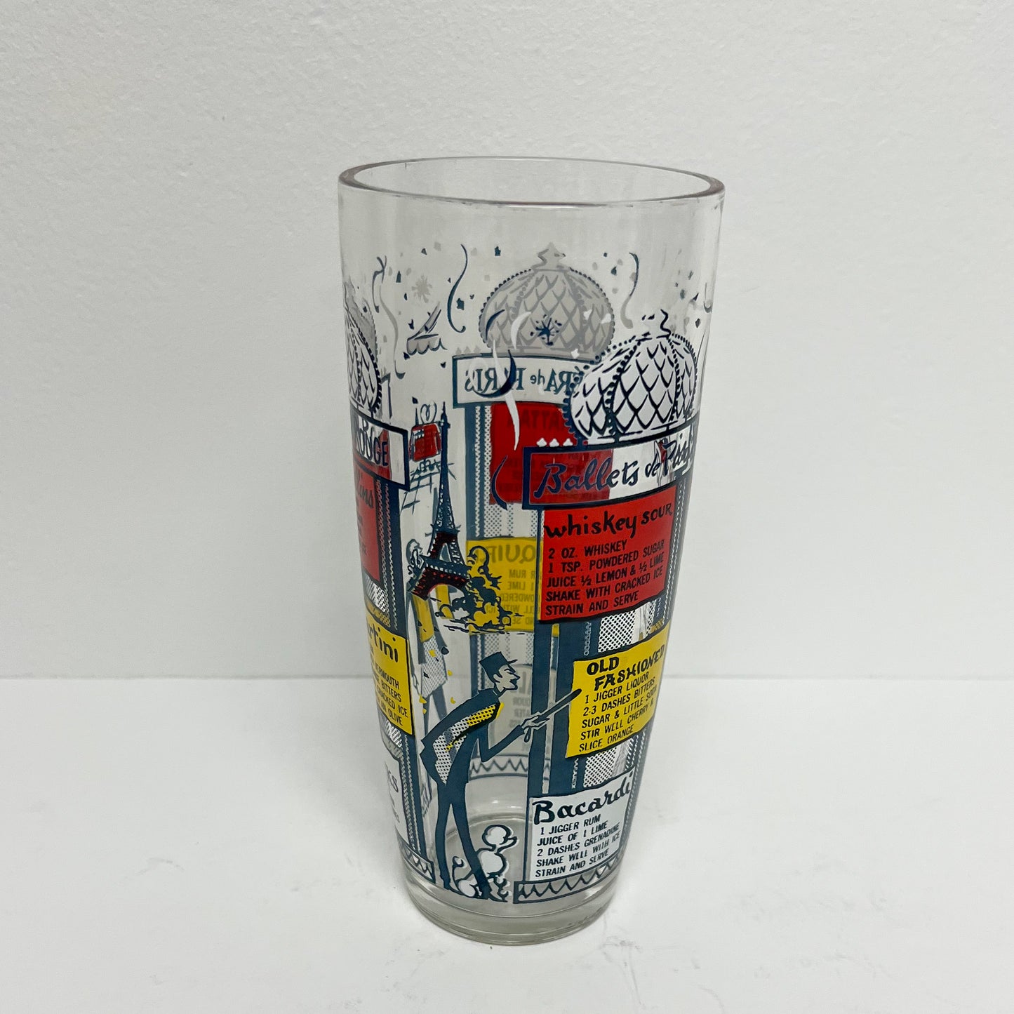 (20913) Paris Themed Mixing Glass and Set of Five Glasses