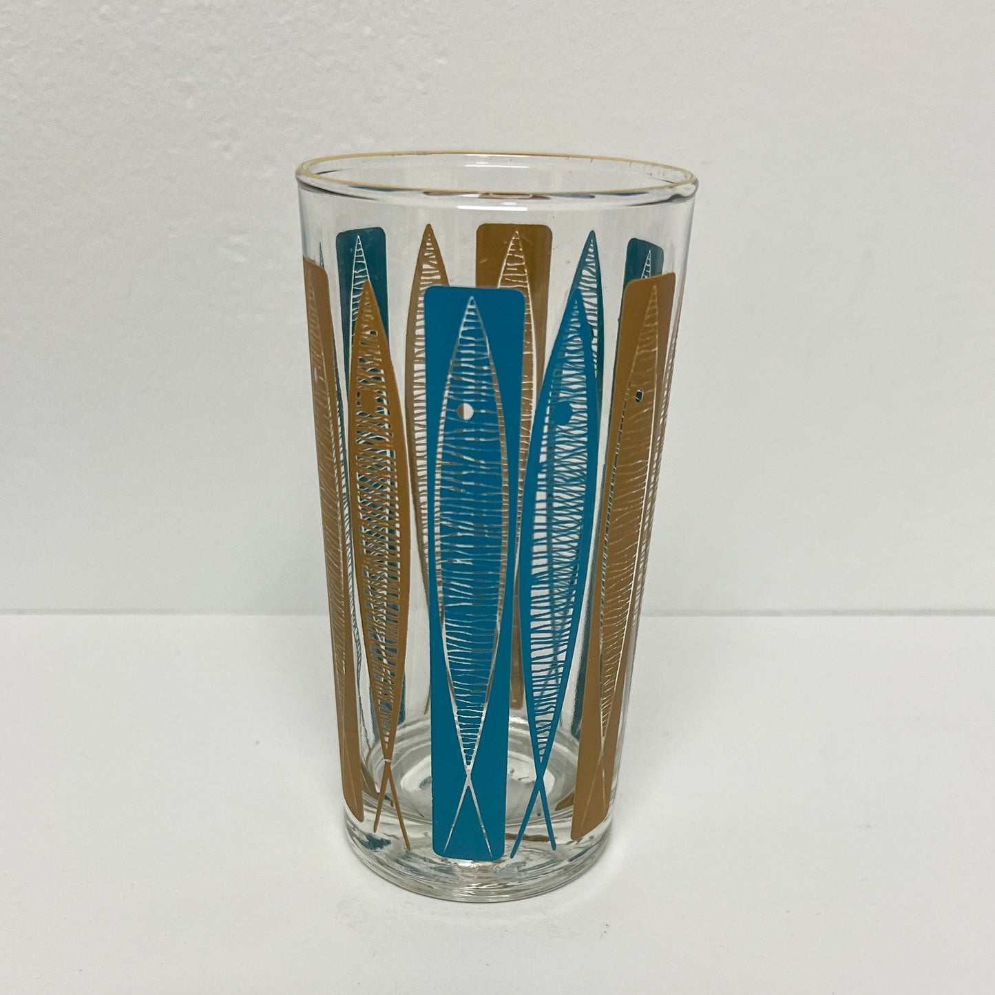 (23513) Set of Six Midcentury Atomic Fish Tumblers