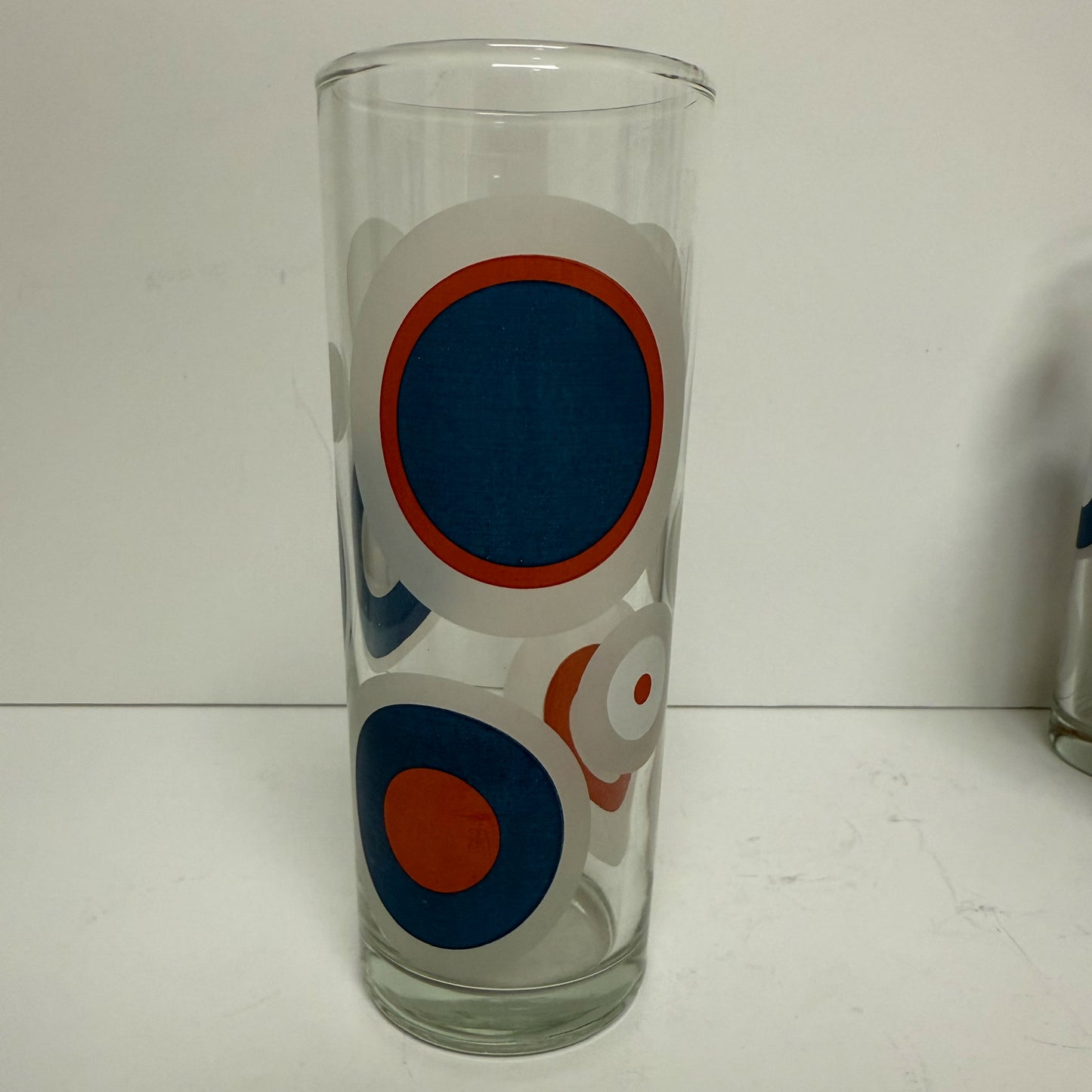 (20513) Set of Five Midcentury Tumblers With Concentric Circles