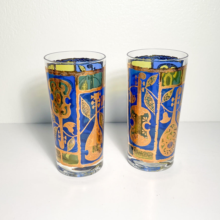 (24787) Set of Four Georges Briard Stringed Instrument Tumblers