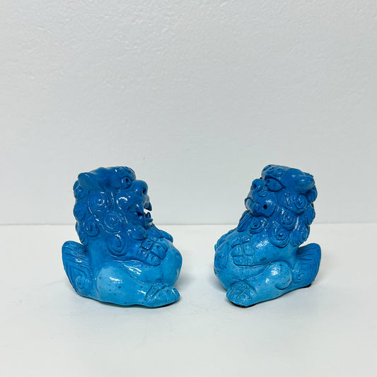 (21151) Pair 1970's Pier One Turquoise Foo Dogs