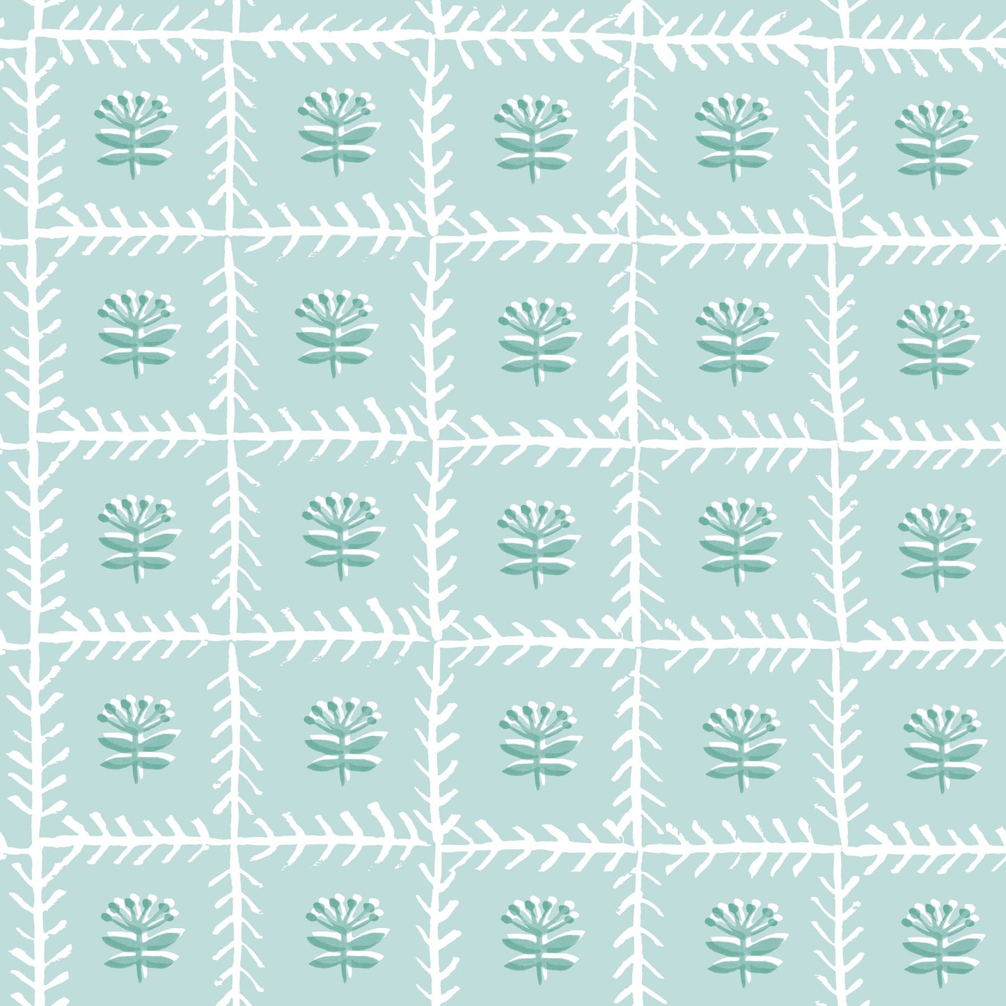 (25965) TRELLIS MAHJONG AND GAME TABLECLOTH ~ SEAFOAM
