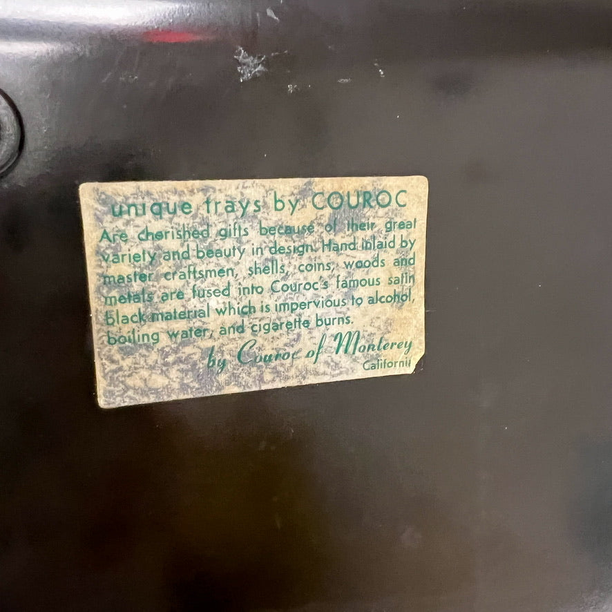 (16883) Medium Couroc Tray With Maracas And Bongo Drums