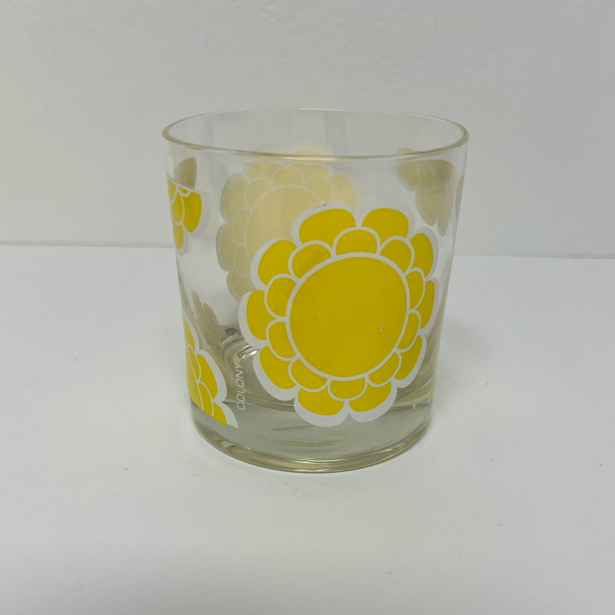 (23506) Set of Six Colony Yellow Flower Rocks Glasses