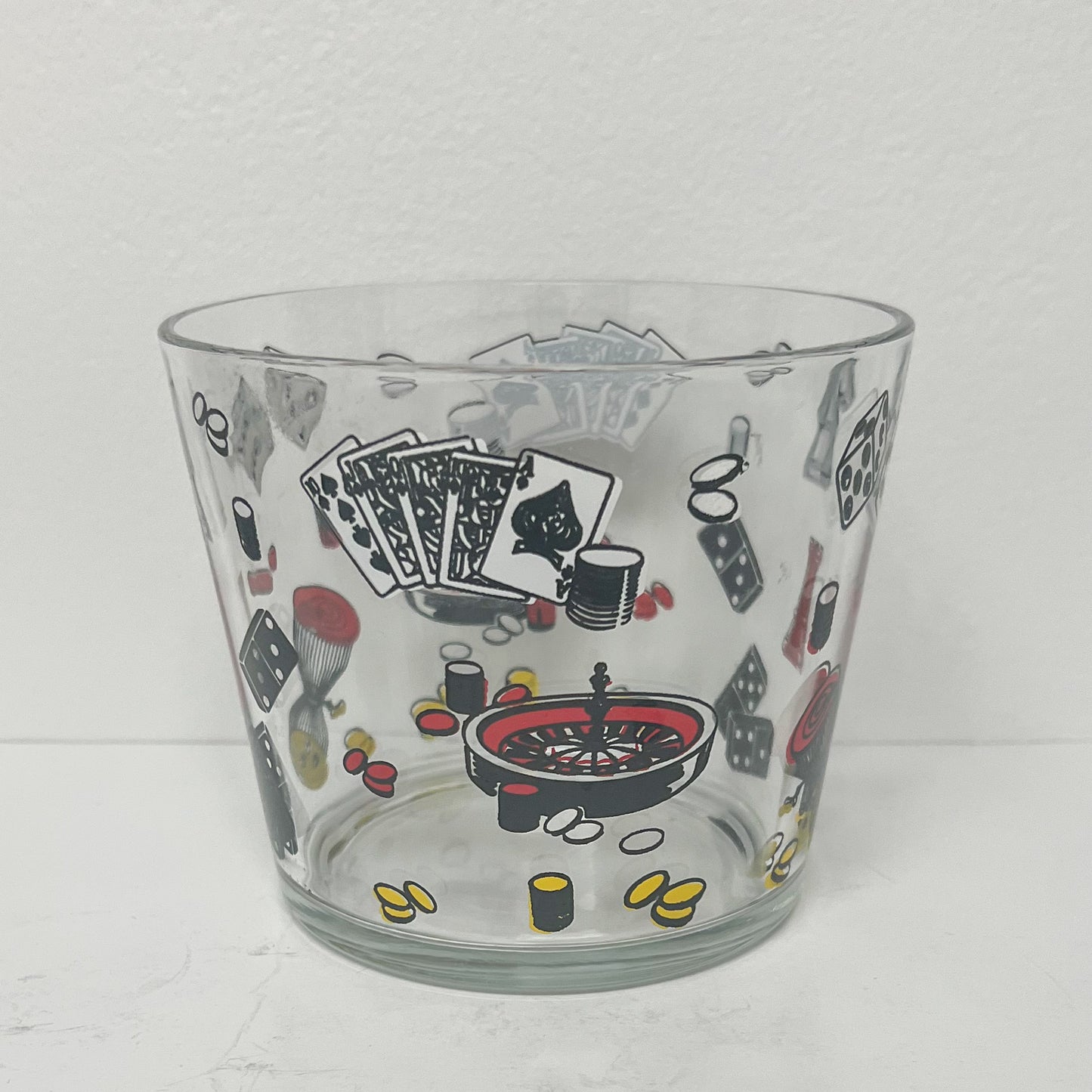 (25706) Hazel Atlas Casino Ice Bucket and Six Glasses