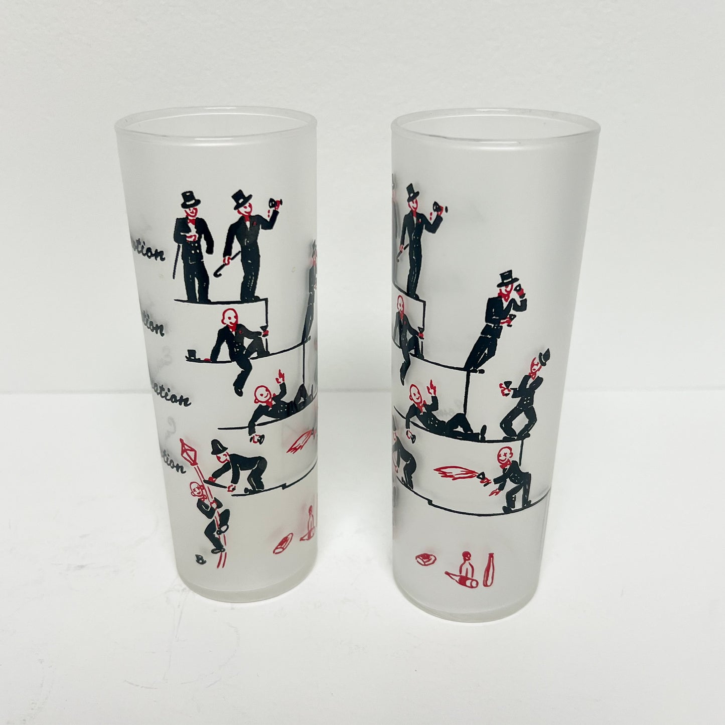 (24976) Set of Six Federal Commotion Collins Glasses
