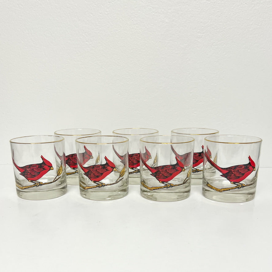 (25580) Set of Seven Vintage Couroc Cardinal Rocks Glasses