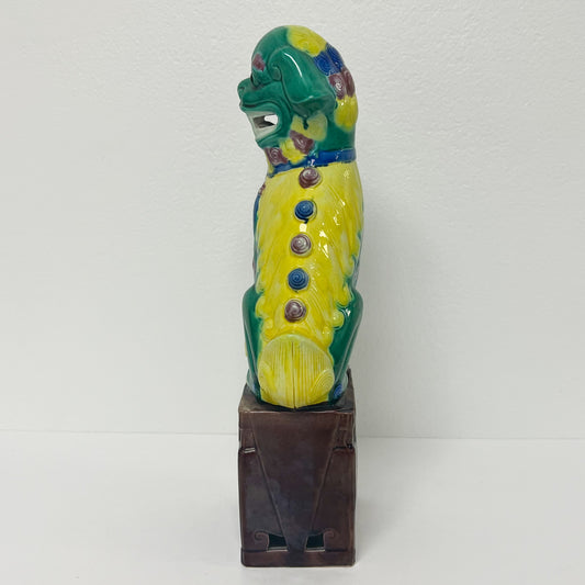 (26143) Large Midcentury Green Male Foo Dog