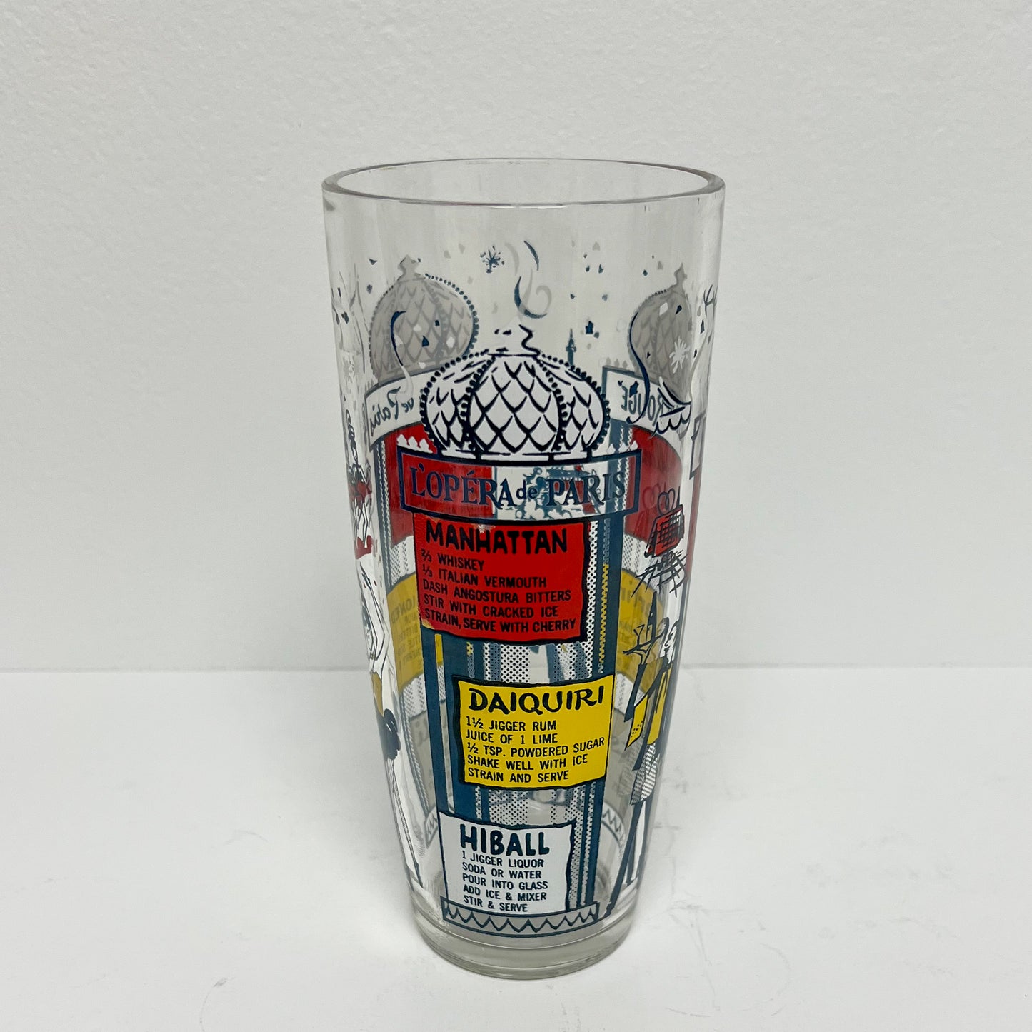 (20913) Paris Themed Mixing Glass and Set of Five Glasses