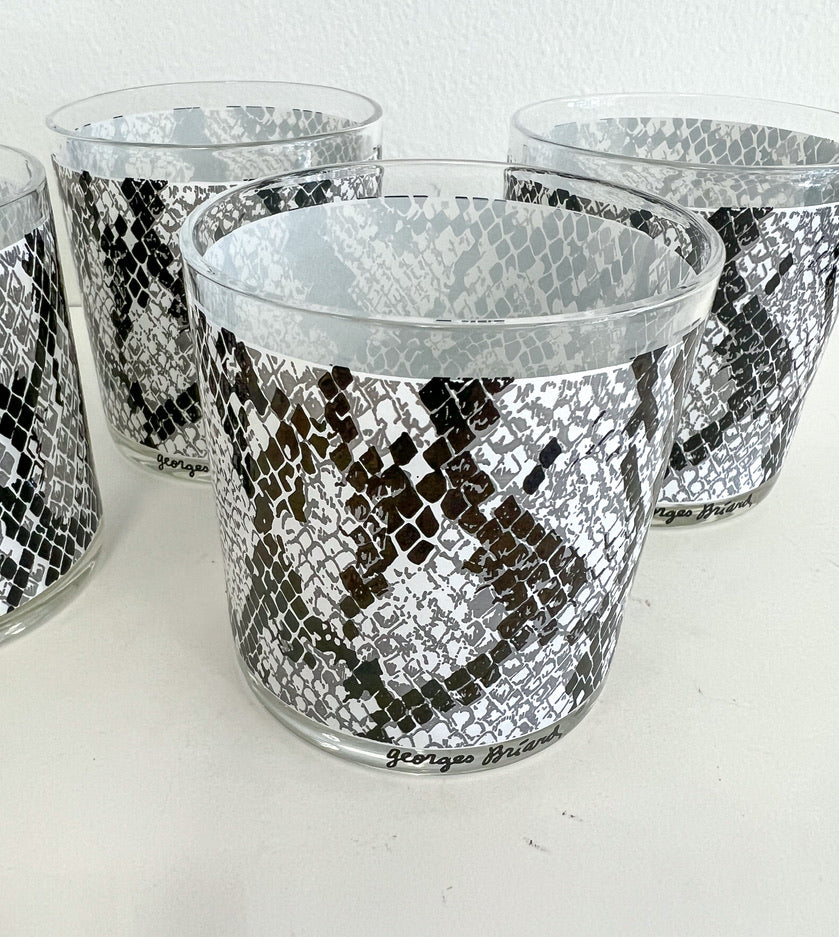 (21606) Set of Four Briard Snakeskin Rocks Glasses