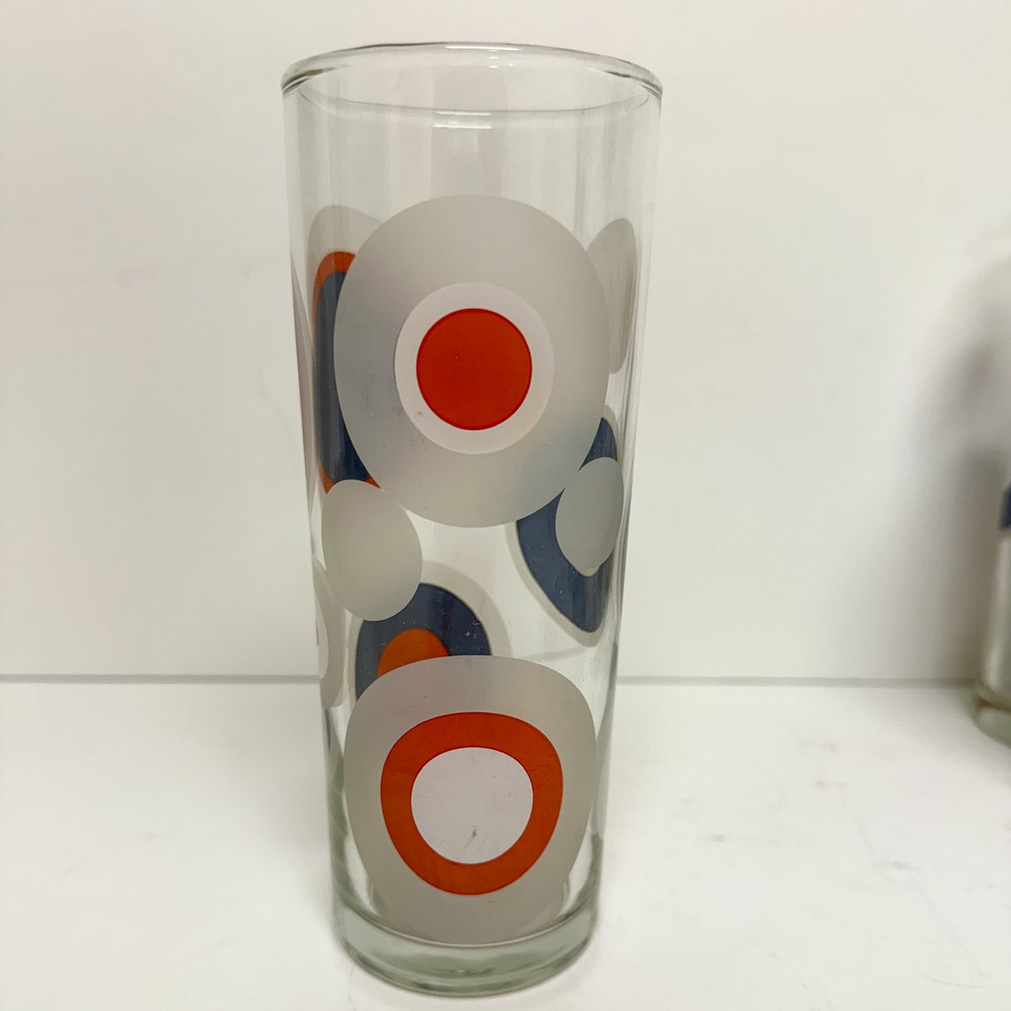 (20513) Set of Five Midcentury Tumblers With Concentric Circles