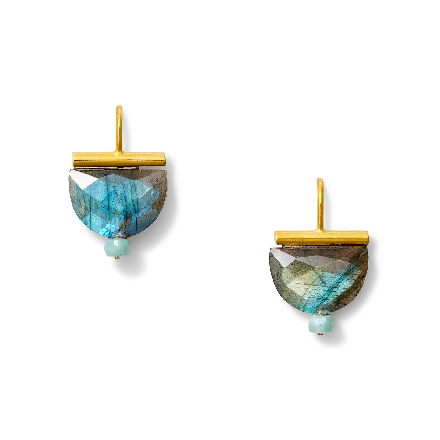 (27074) Labradorite Crescent Earrings