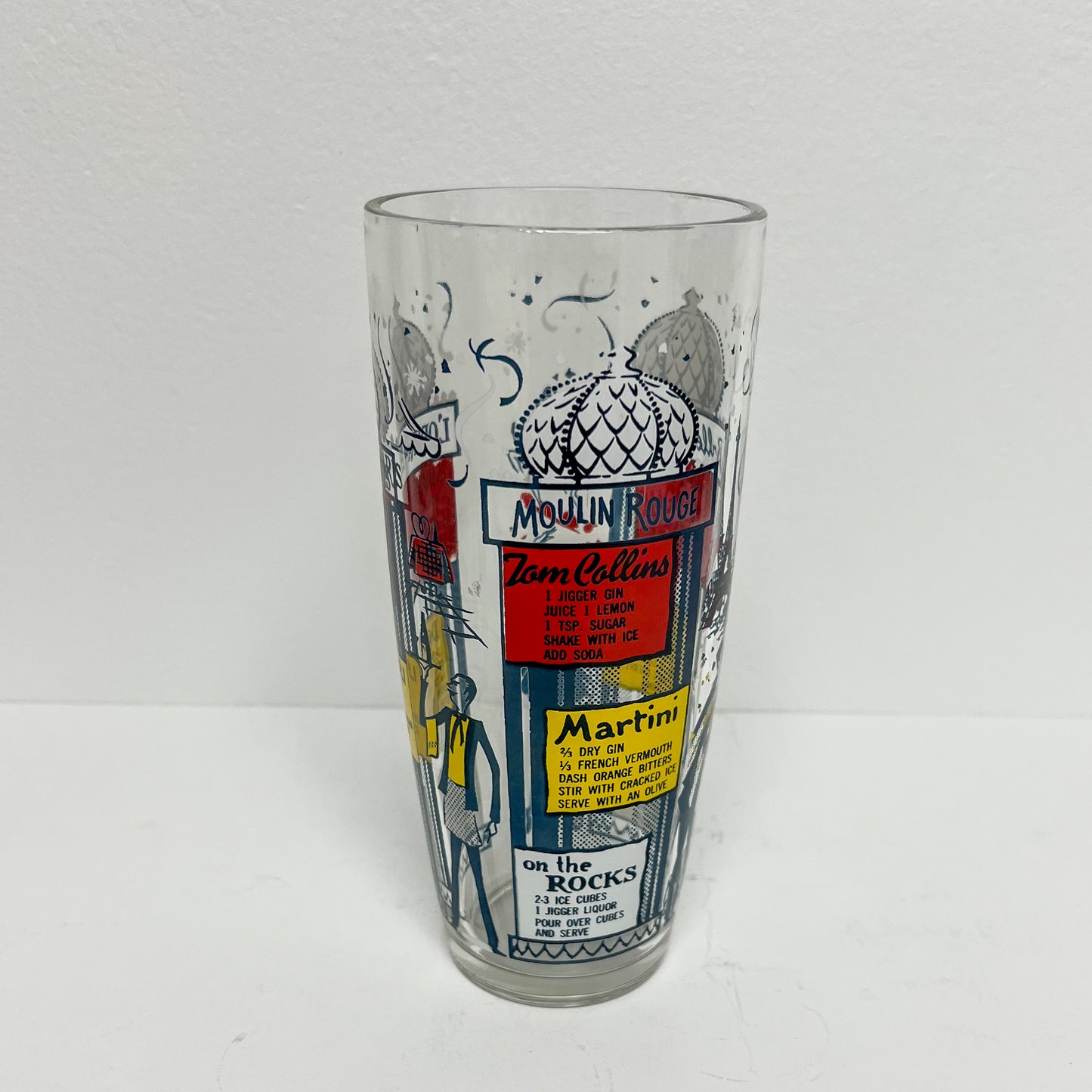 (20913) Paris Themed Mixing Glass and Set of Five Glasses