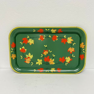 (23864) Colorful Leaves Shaker Set with Four Glasses and Coordinating Metal Tray