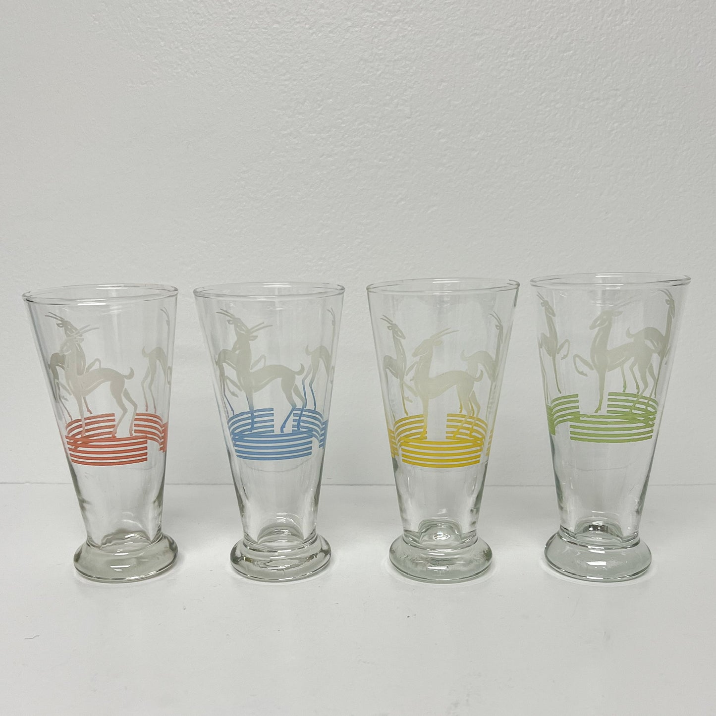 (26075) Set of Eight Midcentury Pastel Impala Pilsners