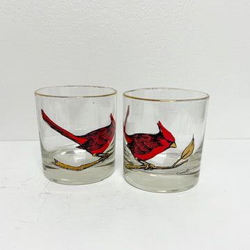 (25580) Set of Seven Vintage Couroc Cardinal Rocks Glasses