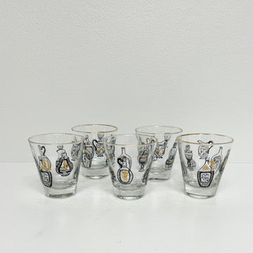 (25173) Set of Five Midcentury Libbey Swig Glasses