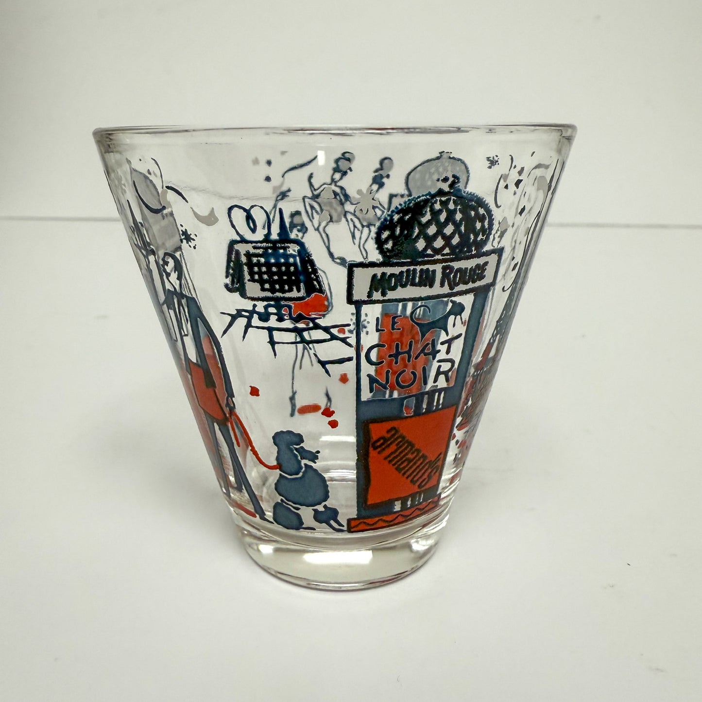 (20913) Paris Themed Mixing Glass and Set of Five Glasses