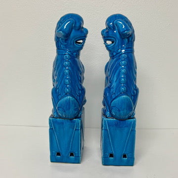 (26174) Pair of Turquoise 13" Foo Dogs