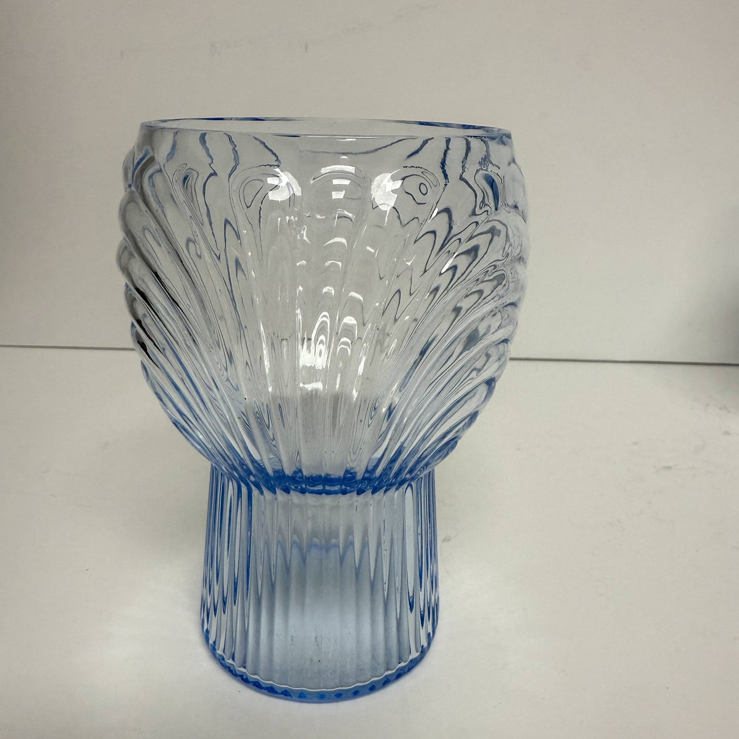 (19443) Set of Four Vintage Light Blue Glasses with Raised Design