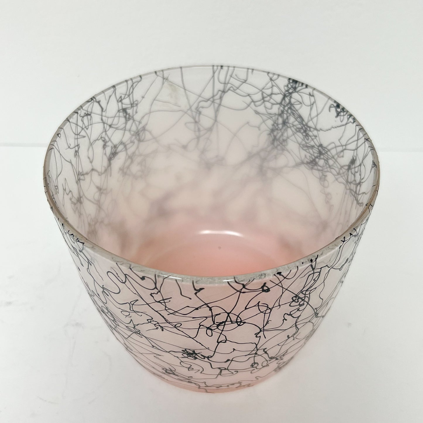 (25764) Hazel Atlas Pink Spaghetti Ice Bucket