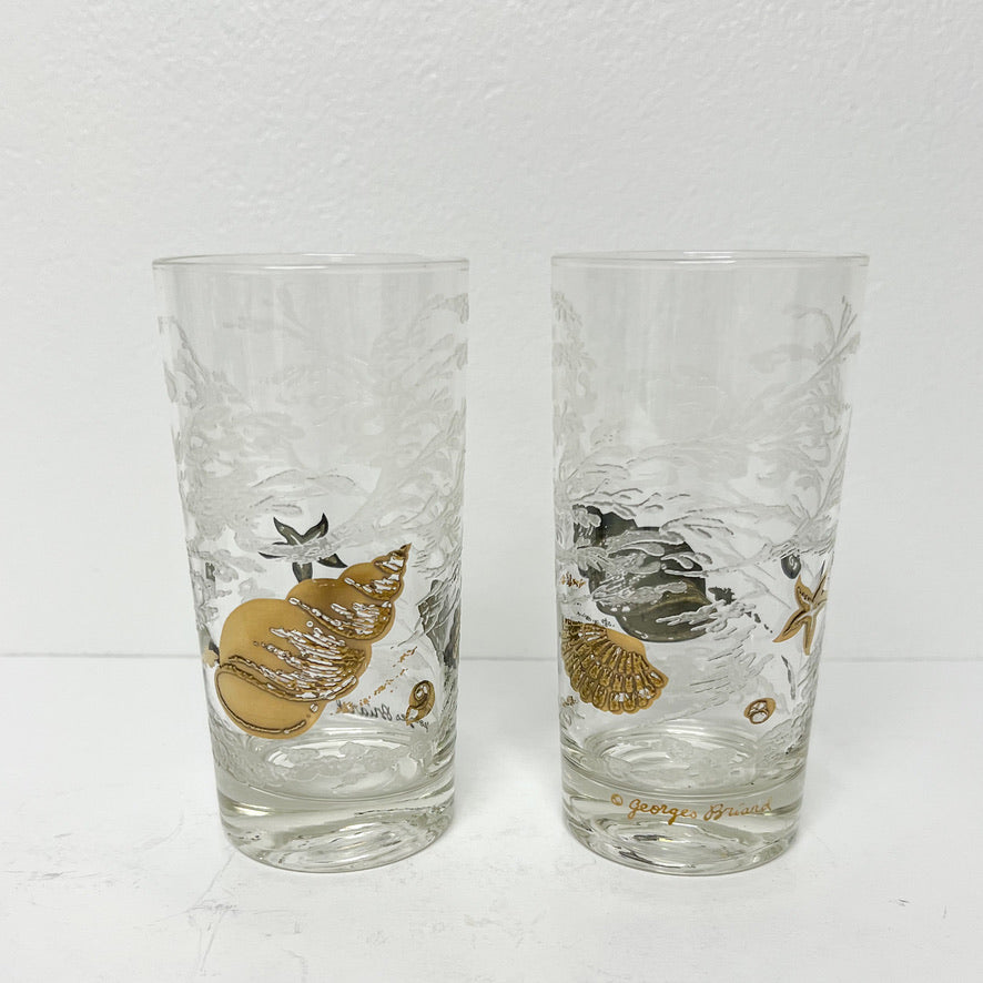 (23781) Set of Four Georges Briard Gold Shell Tumblers