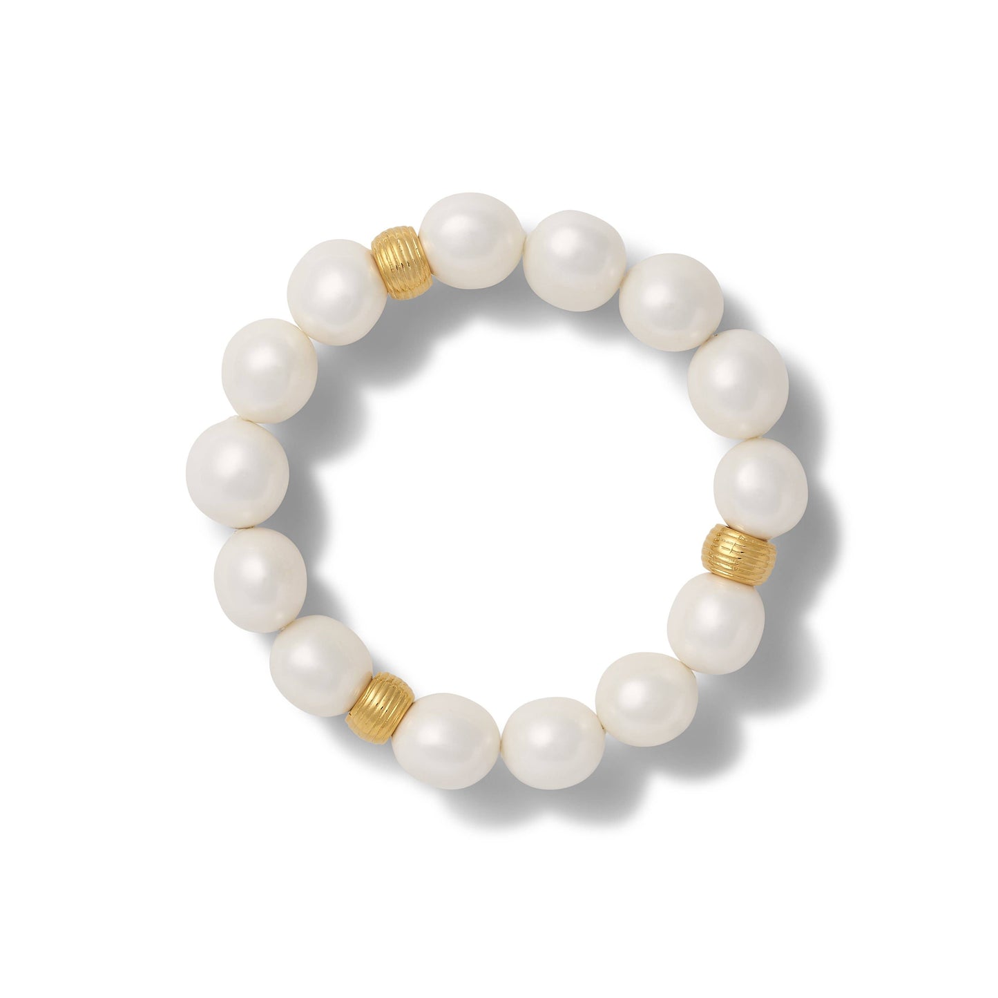 (26221) Medium Pebble Pearl Bracelet: White