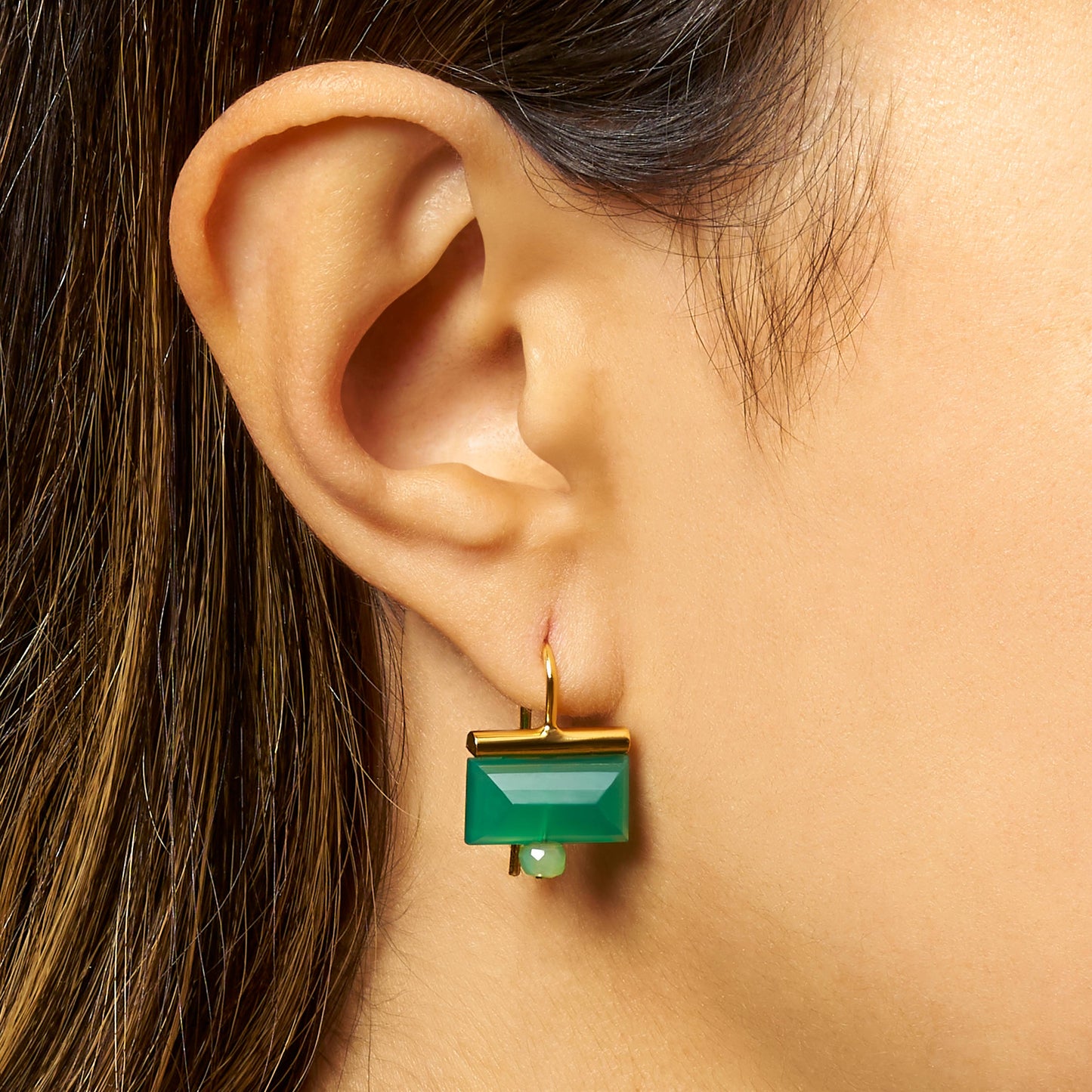 (26216) Chrysoprase Verde Earrings