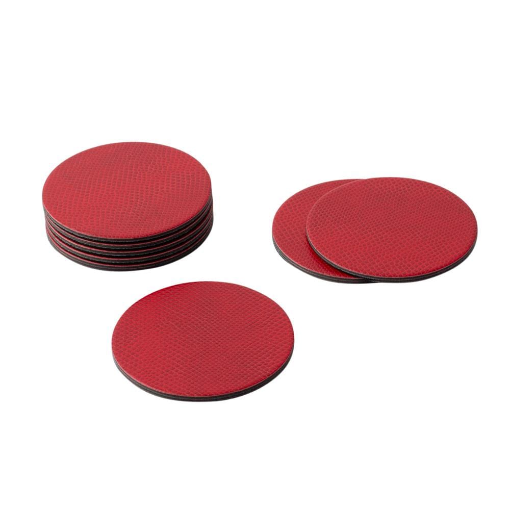 (21304) Crimson snakeskin coasters