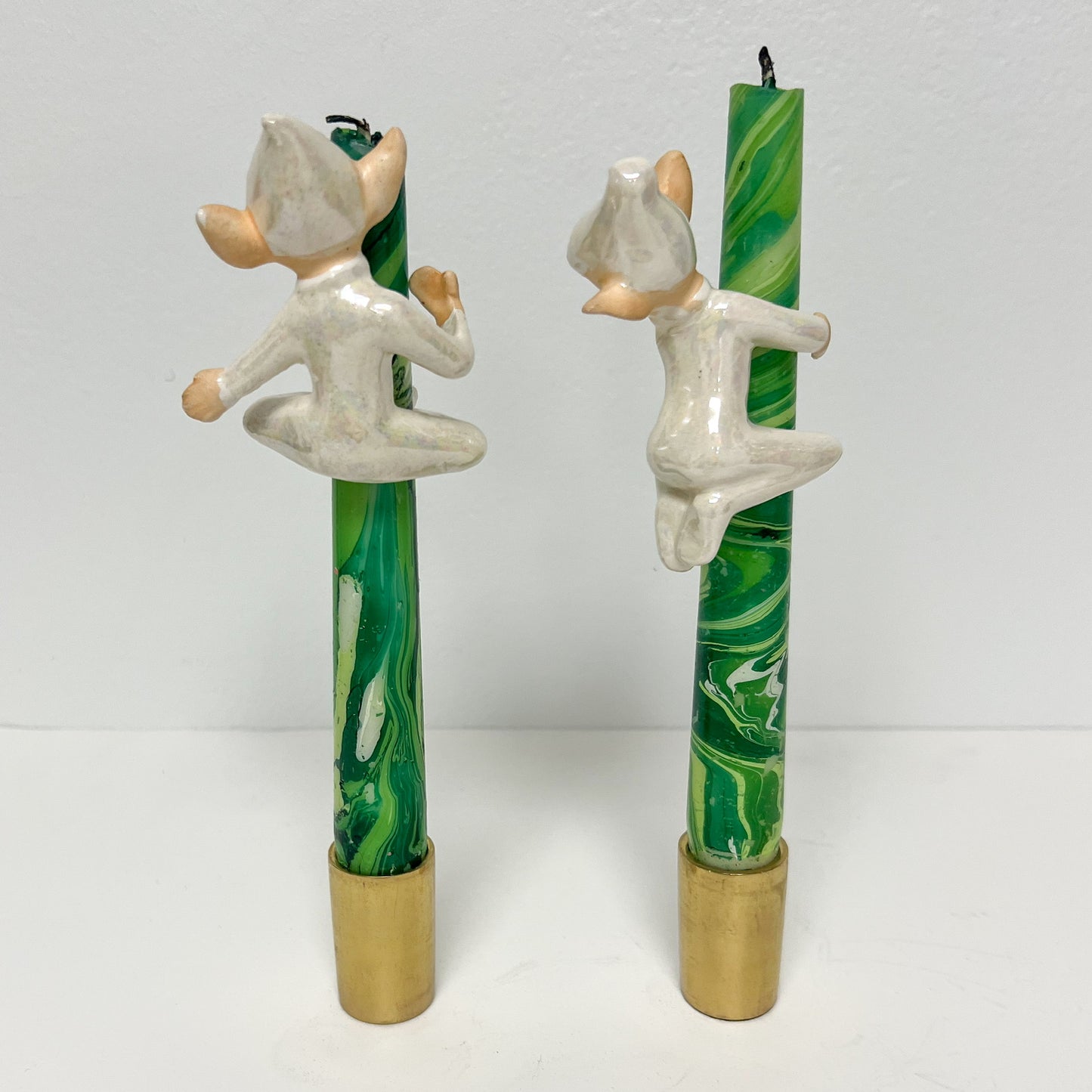 (25794) Set of Two Holt Howard Pixie Candle Huggers