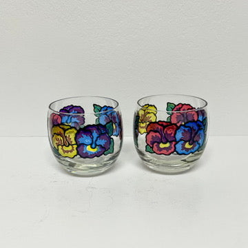 (24769) Set of Four Midcentury Pansy Roly Polies