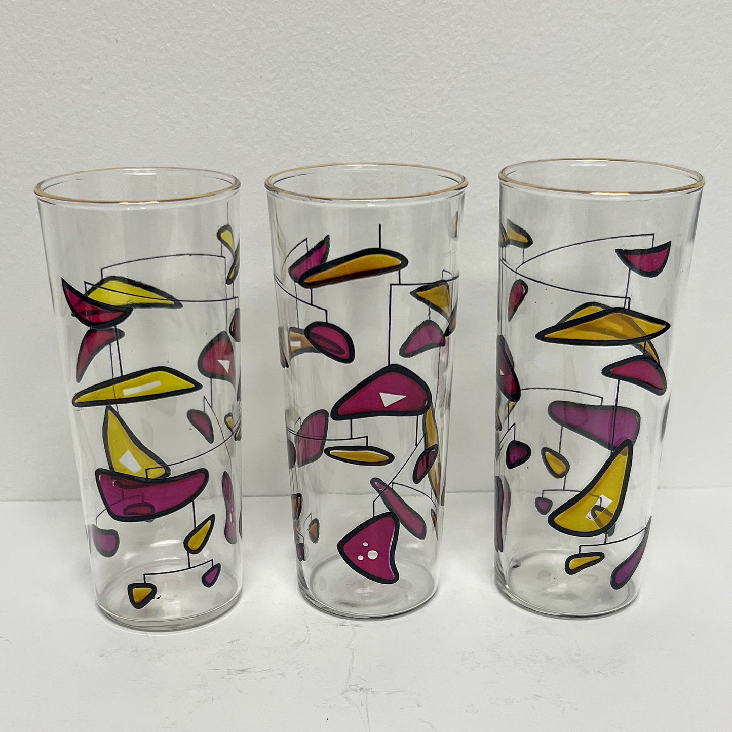 (24977) Set of Eight Midcentury Amoeba Mobile Design Tumblers