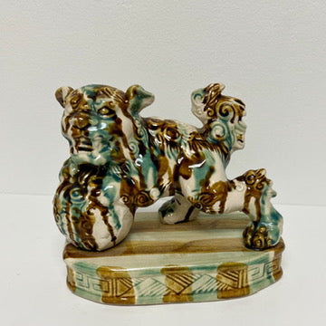 (23019) Green and Brown Glazed Foo Dog