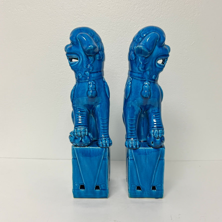 (26174) Pair of Turquoise 13" Foo Dogs