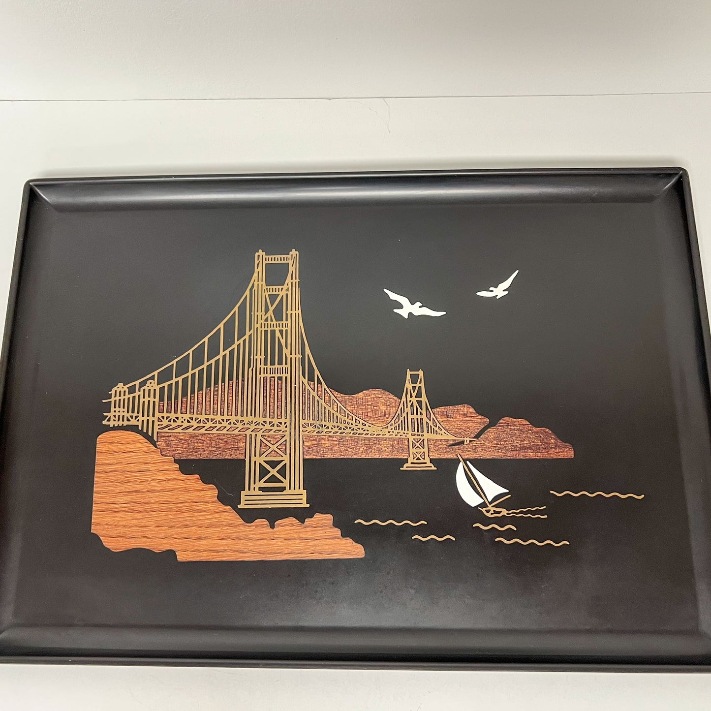 (26448) Large Golden Gate Bridge Couroc Tray