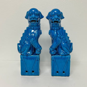 (26174) Pair of Turquoise 13" Foo Dogs