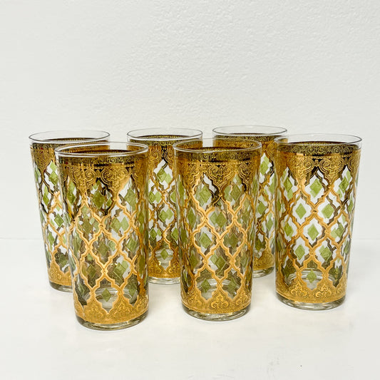 (26083) Set of Six Midcentury Culver Valencia Tumblers