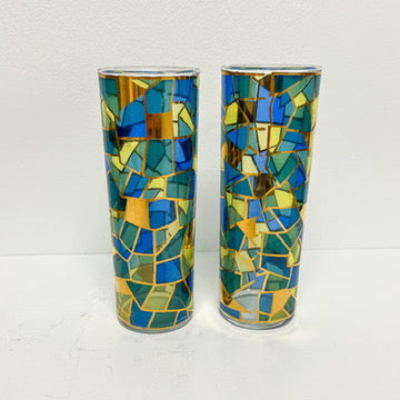 (24462) West Virginia Stained Glass Set of Eight Collins Glasses