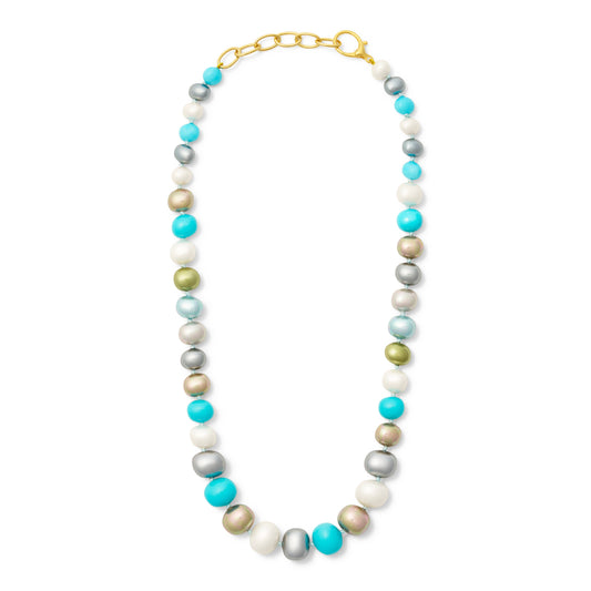 (27079) Calypso Pebble Pearl Statement Necklace