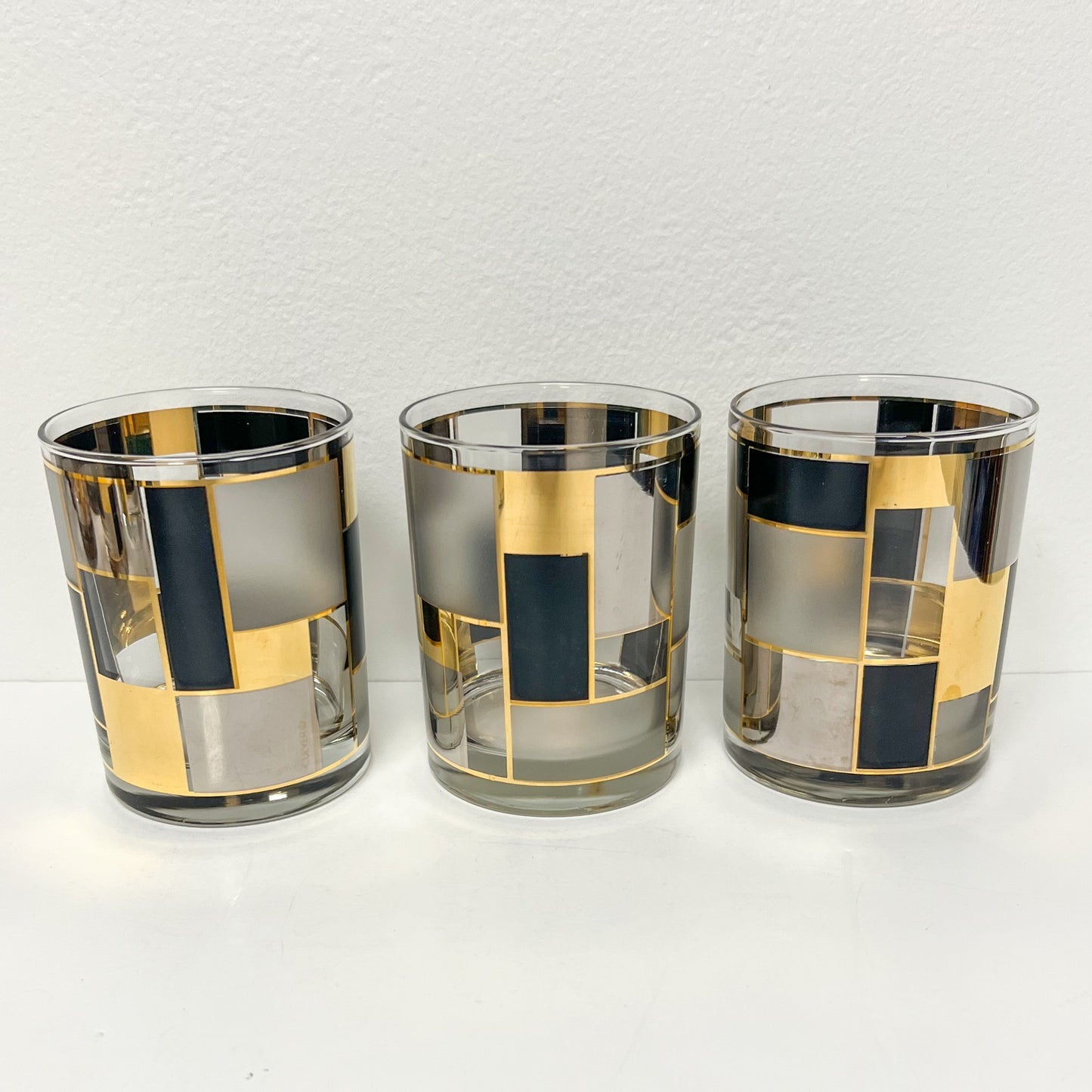 (26108) Set of Six Culver Black and Gold Old Fashioneds