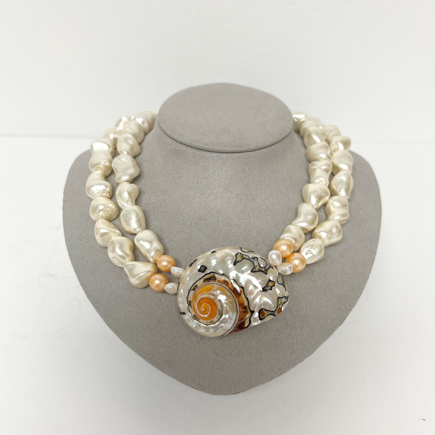 (24895) Chatham Double Strand Mother of Pearl Necklace Blonde
