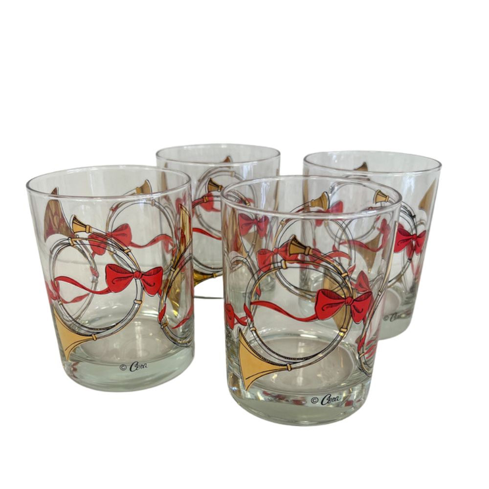 (21962) Set of Cera Gold Horn Rocks Glasses