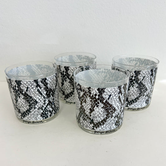 (21606) Set of Four Briard Snakeskin Rocks Glasses