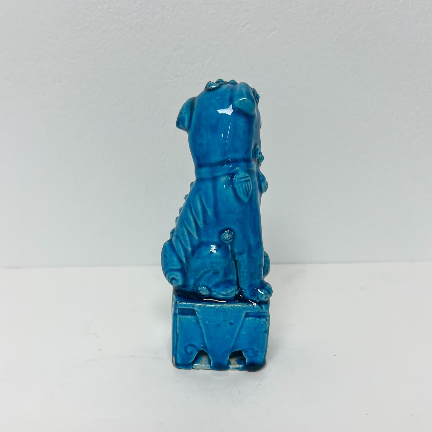 (24799) Turquoise Male Foo Dog Marked "China"