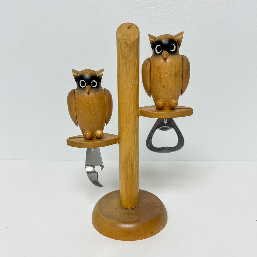 (25470) Midcentury Owl Bottle Openers on Stand