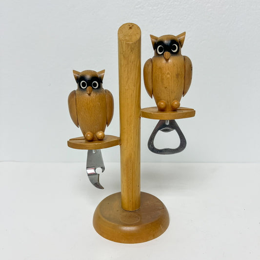 (25470) Midcentury Owl Bottle Openers on Stand