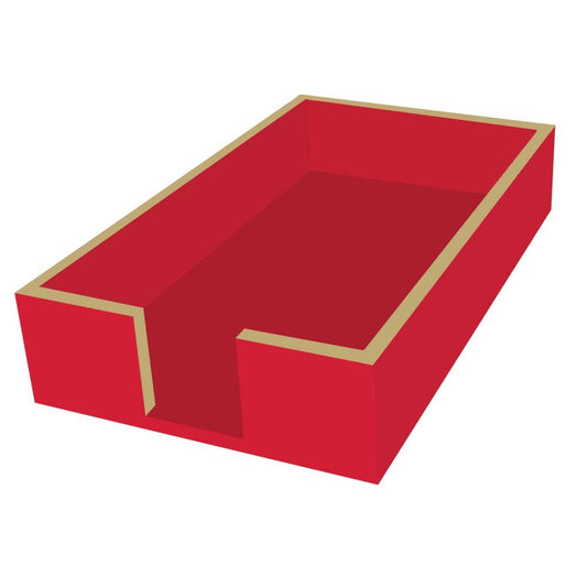 (25519)  Red Wood Guest Towel Caddy