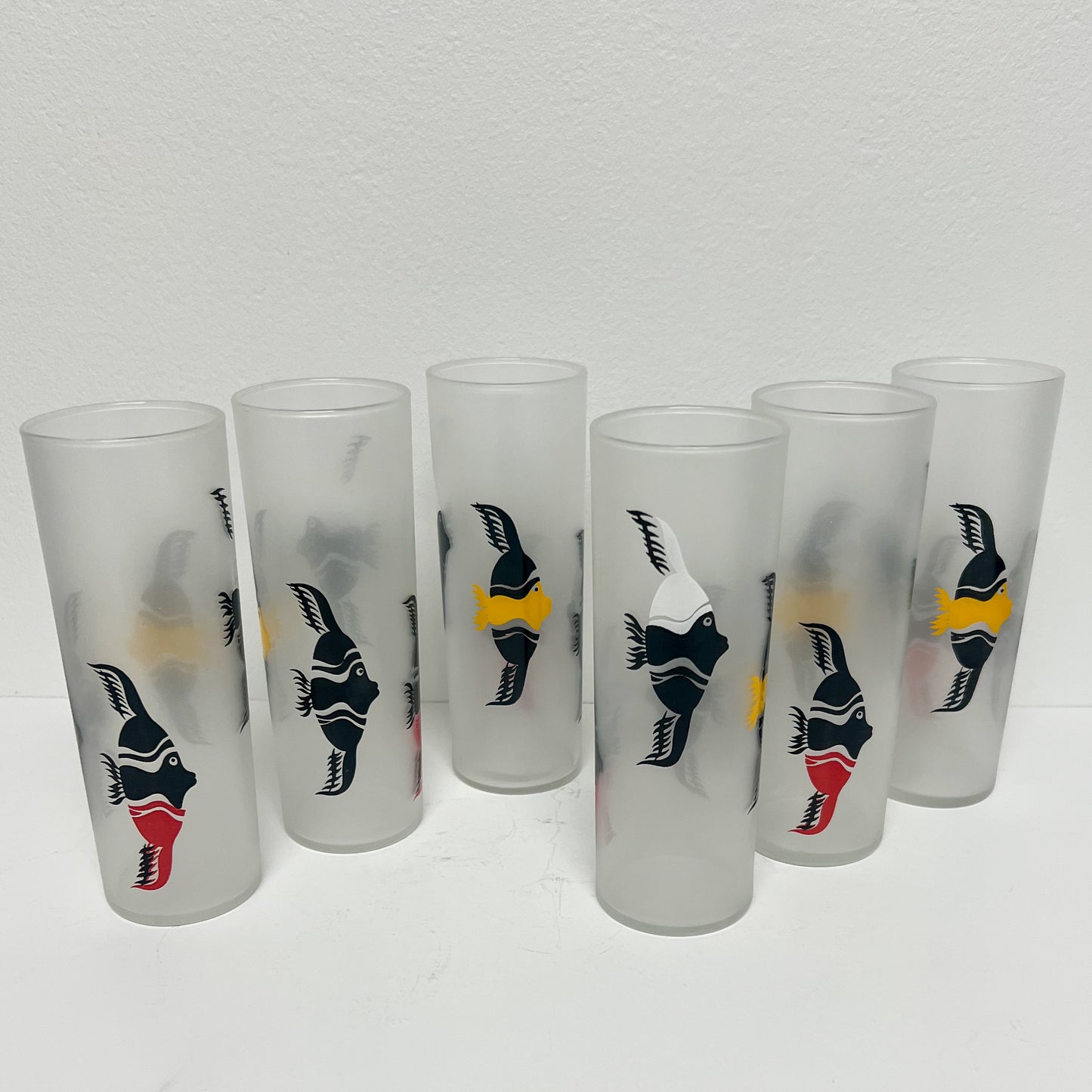 (24971) Set of Six Federal Angel Fish Collins Glasses